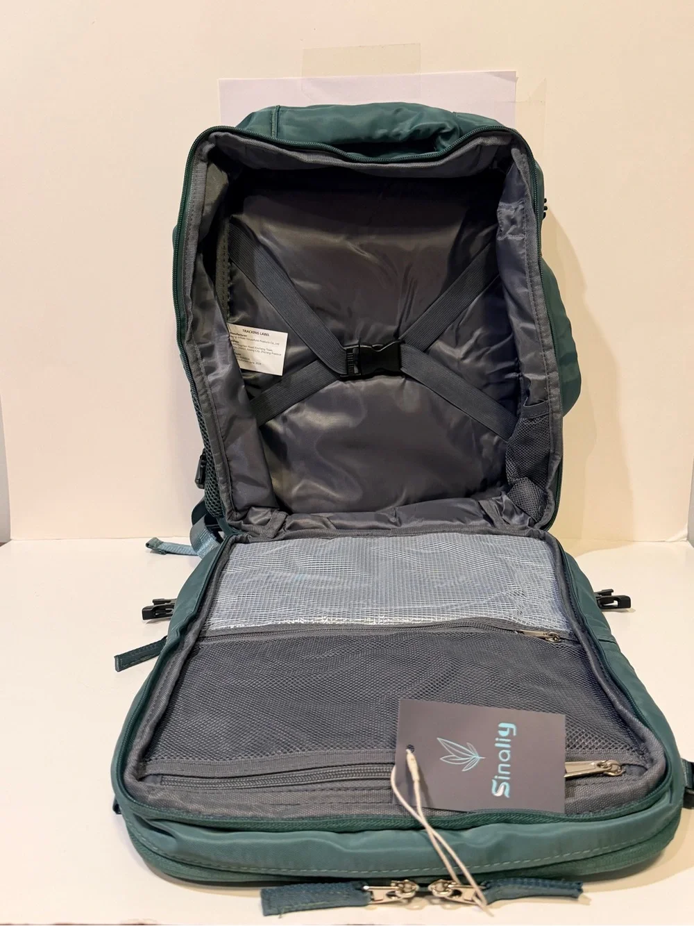 NWT Sinaliy Green Travel/Laptop Backpack with Travel Pouch